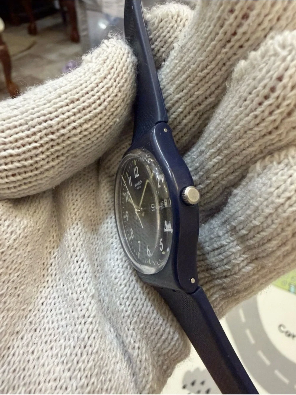 Swatch Sir Blue GN718 Classic Gent Day Date 34mm Blue Quartz Watch Unisex